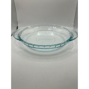 Pyrex Pie Plate 9.5 Inch Clear Glass Fluted Scalloped Edge Pie dish Vintage#2229